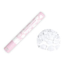 Konfettikanone mit k�nstlichen Rosenbl�ttern - Wei�, 40 cm