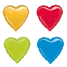 SALE Folienballons Herzen Unifarben, Premiumqualität, beidseitig bedruckt, Größe: ca. 45 cm - Verschiedene Farben