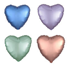 Folienballons Herzen Satin, Premiumqualität, beidseitig bedruckt, Größe: ca. 43 cm - Verschiedene Farben