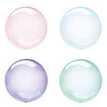 Folienballons Seifenblasen Kristall, ca. 35 cm - Verschiedene Farben