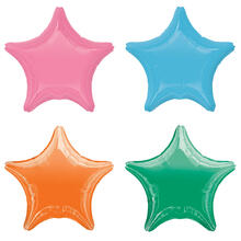 SALE Folienballons Sterne Unifarben, Premiumqualität, beidseitig bedruckt, Größe: ca. 45 cm - Verschiedene Farben