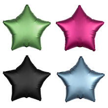 Folienballons Sterne Satin, Premiumqualität, beidseitig bedruckt, Größe: ca. 45 cm - Verschiedene Farben