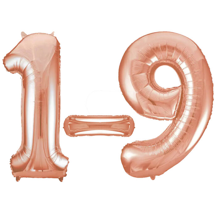 NEU Folienballon Medium Zahl, rosé-gold, ca. 66cm hoch - verschiedene Ziffern