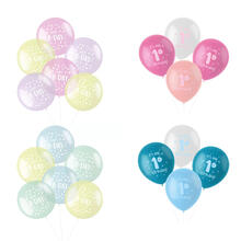 NEU Latex-Luftballons Pastel-Vibes bunt, 33cm Durchmesser, 6 Stück, verschiedene Motive