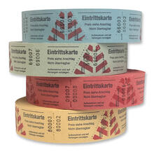 Rollen-Eintrittskarten, 1000 Abrisse - Verschiedene Farben
