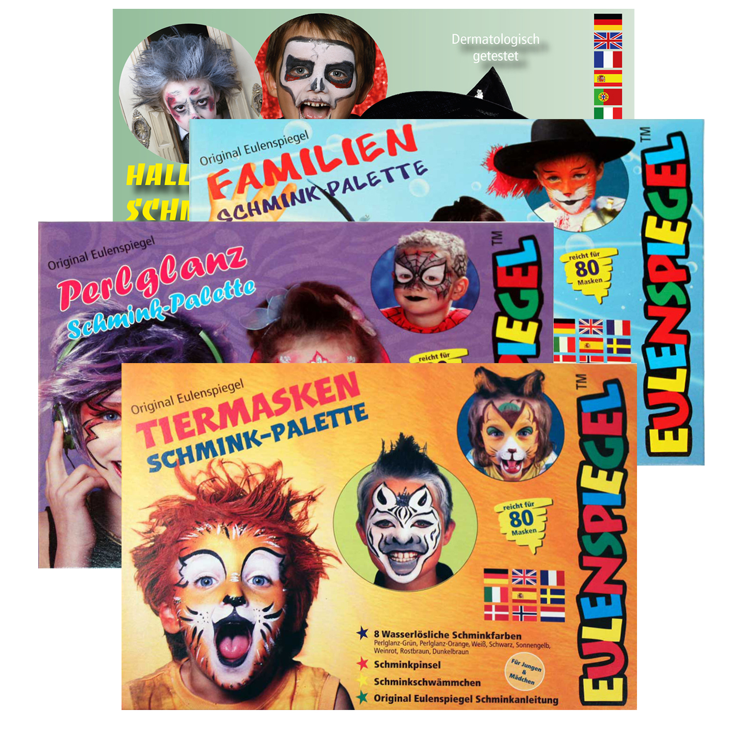 NEU Eulenspiegel Schmink-Sets - Verschiedene Ausführungen