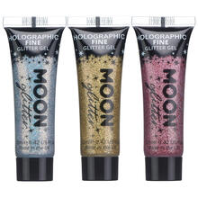 Moon Creations Glitzer Schminkgel holographisch, fein, 12 ml - Verschiedene Farben