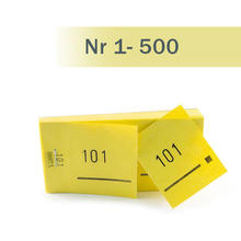 Doppelnummern-Block 500 Abrisse, gelb, #1-500