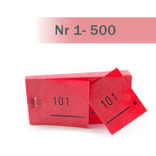 Doppelnummern-Block 500 Abrisse, rot, Nr 1-500