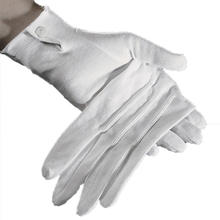 SALE Handschuhe Damen, weiß mit Biesen, Baumwolle