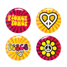 Buttons Hippie 3 cm, 4 Stck