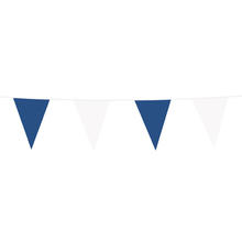 Wimpelkette, blau-weiß, 10m, Dreieck-Form, 48 Stück | 480m Gesamtlänge