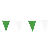 SPARPACK Wimpelkette, 10m, grün-weiß, 48 Stück | 480m Gesamtlänge