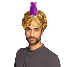 Turban Sultan Selim, gold mit Feder