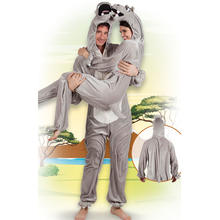 Damen- und Herren-Kostüm Overall Nilpferd, Gr. M-L bis 180cm Körpergröße - Plüschkostüm, Tierkostüm