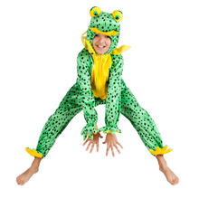 Damen- und Herren-Kostüm Overall Frosch, Gr. S bis 165cm Körpergröße - Plüschkostüm, Tierkostüm