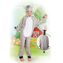 Kinder-Kostüm Overall Esel, Gr. M bis 140cm Körpergröße - Plüschkostüm, Tierkostüm