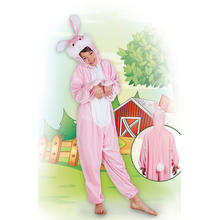 Kinder-Kostüm Overall Kaninchen, Gr. S bis 116cm Körpergröße - Plüschkostüm, Tierkostüm