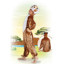 Kinder-Kostüm Overall Tiger, Gr. S bis 116cm Körpergröße - Plüschkostüm, Tierkostüm
