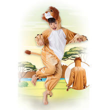 Kinder-Kostüm Overall Löwe, Gr. M bis 140cm Körpergröße - Plüschkostüm, Tierkostüm