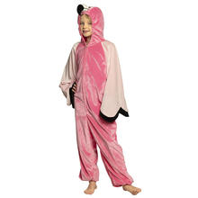Kinder-Kostüm Overall Flamingo, Gr. M bis 140cm Körpergröße - Plüschkostüm, Tierkostüm