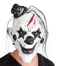 Maske Schwarzer Psycho-Clown, mit Haaren