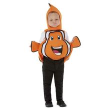 Kleinkind-Kostüm Clownfisch, Orange, mit Charakteroberteil und Hut, Größe: geeignet für 1-2 Jahre