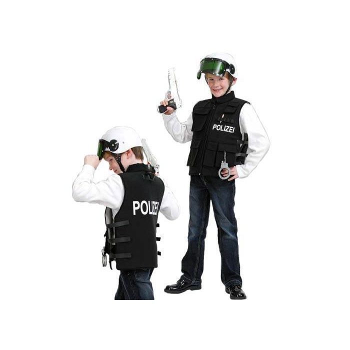 Kinder-Weste Polizei mit Taschen Polizist Kinderparty Gesetzeshüter 