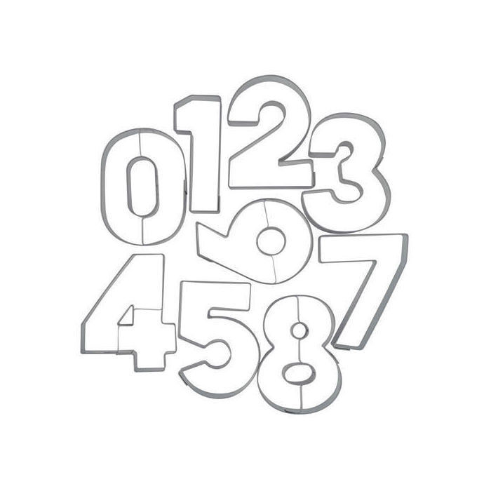 Ausstechform Zahl Edelstahl, 6,5 cm Auswahl Plätzchen Ausstecher Kekse Backen