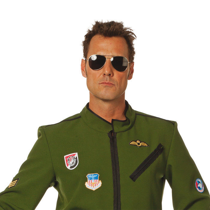 Jet Pilot Kostüm Top Gun Pilotenkostüm Fliegeranzug Flieger Anzug Kampfpilot M 